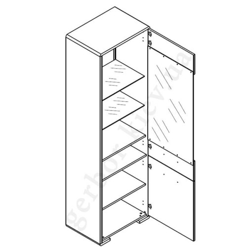 Фото вітрини REG1W1D БУКА Гербор с відкриванням вправо – схема наповнення