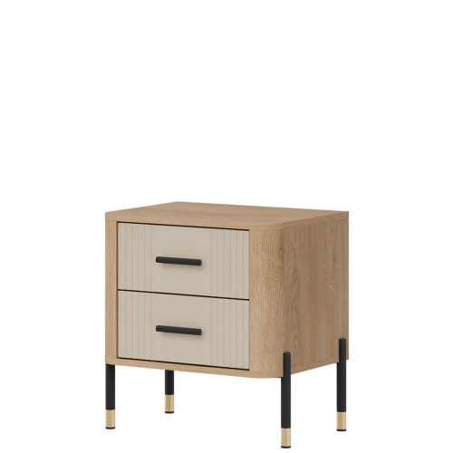 Фото приліжкової тумбочки DANTE DT21  LIVEO дуб кремона торро / кашемір / чорні ручки