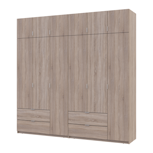 Фото шафи з антресоллю 3+3 ДСП 240 см Лукас ДОРОС (DOROS) дуб сонома