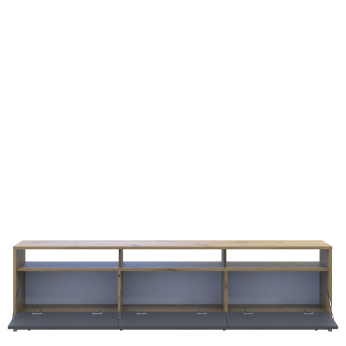 Фото тумби під телевізор U3 ДОРОС (DOROS) дуб артизан / графіт – вигляд спереду наповнення