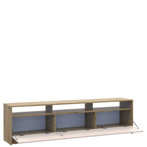 Фото тумби під телевізор U3 ДОРОС (DOROS) дуб артизан / кашемір – вигляд збоку наповнення
