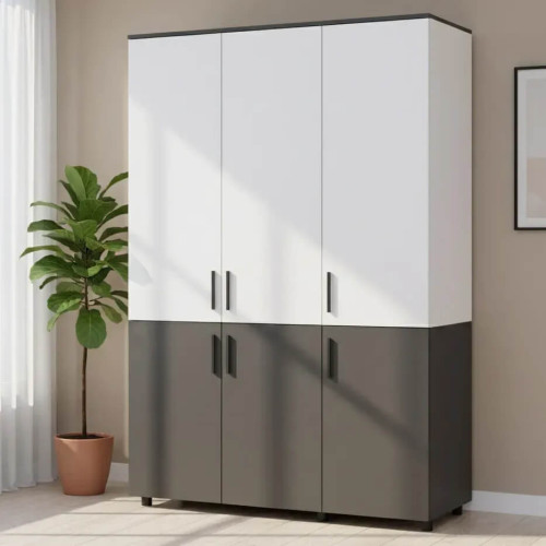 Фото шафи ТОРН 3 ДСП полиці ДОРОС (DOROS) антрацит / білий в інтер'єрі