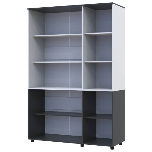 Фото шафи ТОРН 3 ДСП полиці ДОРОС (DOROS) антрацит / білий – вигляд збоку наповнення
