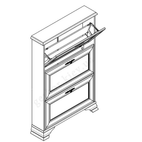 Фото тумбы для взуття КЕНТУКІ SFB3B БРВ ВМК – схема наповнення, вигляд збоку