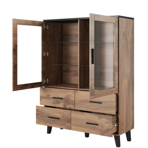 Фото комплекта мебели для гостиной LOTTA CAMA MEBLE дуб вотан – наполнение витрины
