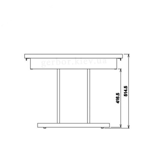 Фото журнального столика SNOBI SB13 BOGFRAN – схема вида сбоку с размерами