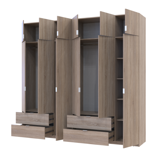 ЛУКАС Шафа з антресоллю 3+3 ДСП ДОРОС (DOROS) 255х50х240