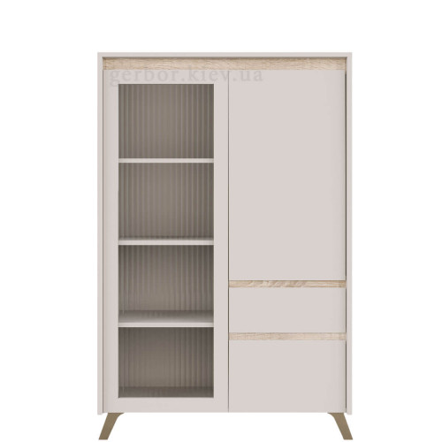 Фото вітрини ЛАУНДЖ REG1W1D1S1K БРВ (ВМК) кашемір / дуб сонома