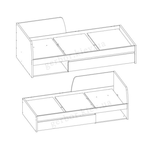 На фото два варианта сборки кровати 90 JAZZ MEBELBOS