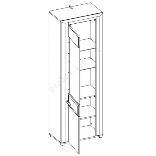 Фото гостиной BESTO BOGFRAN – схема наполнения высокой витрины