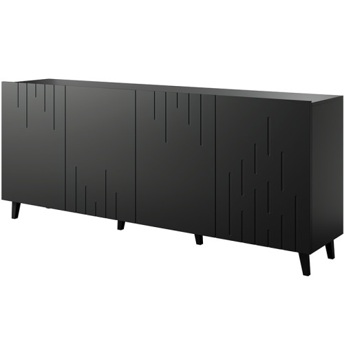 Фото комоду BARI 200 4D CAMA MEBLE  чорний – вигляд збоку