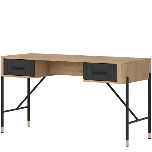 Фото письмового столу DANTE DT23 LIVEO дуб кремона торро / антрацит / чорні ручки