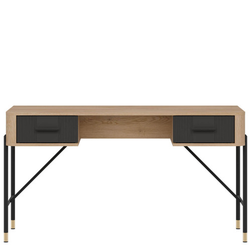 Фото письмового столу DANTE DT23 LIVEO дуб кремона торро / антрацит / чорні ручки – вигляд спереду