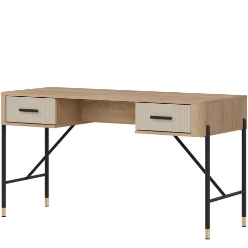 Фото письмового столу DANTE DT23 LIVEO дуб кремона торро / кашемір / чорні ручки