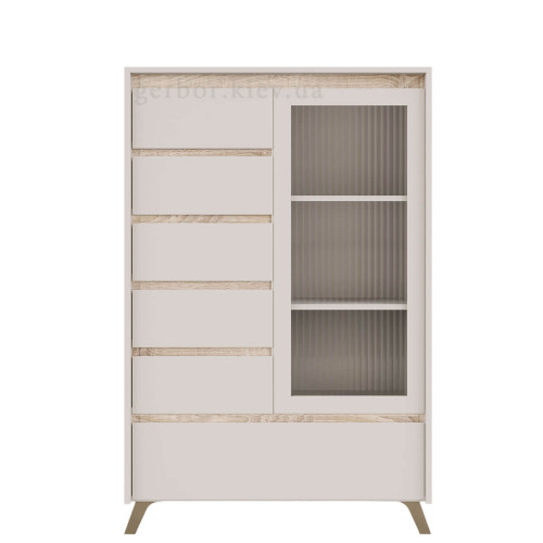 Фото вітрини ЛАУНДЖ REG1W5S1K БРВ (ВМК) кашемір / дуб сонома