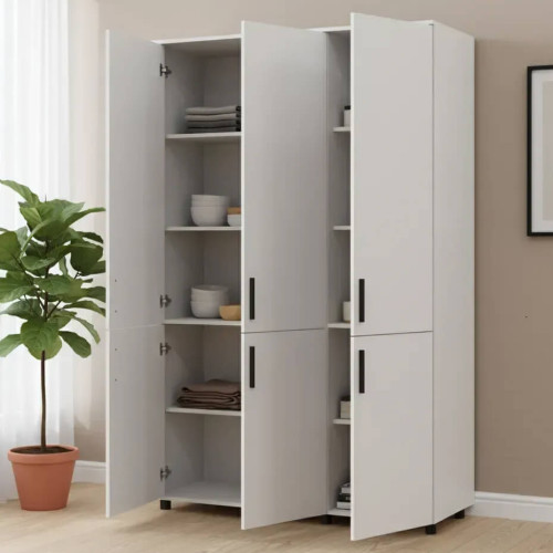 Фото наповнення білої шафи ТОРН 3 ДСП полиці ДОРОС (DOROS) в інтер'єрі