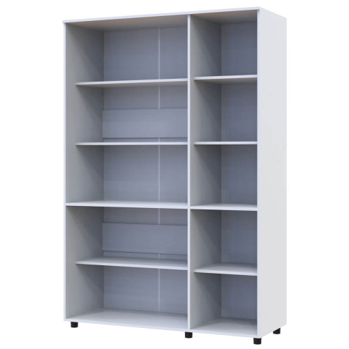 Фото білої шафи ТОРН 3 ДСП полиці ДОРОС (DOROS) – вигляд збоку наповнення