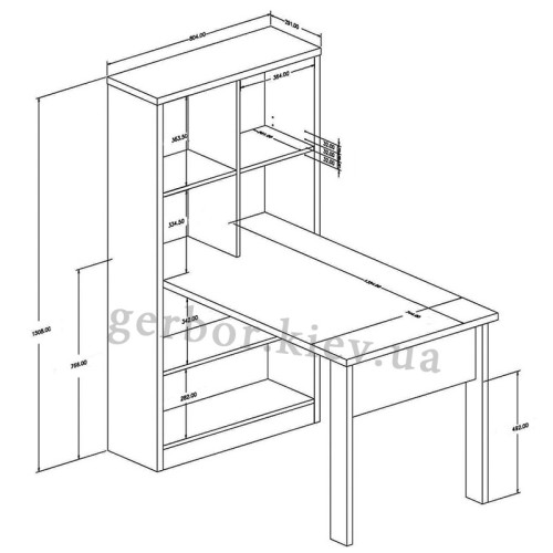 На фото схема письменного стола 120 VMV Holding