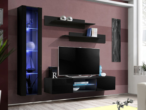 Фото гостиной FLY R2 ZZ ASM MEBLE черный / черный глянец