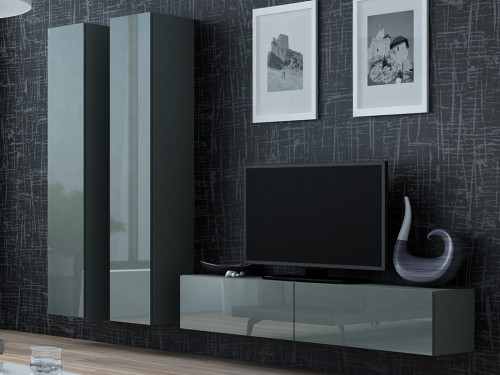 Фото комплекта мебели для гостиной VIGO 9 CAMA MEBLE серый / серый глянец