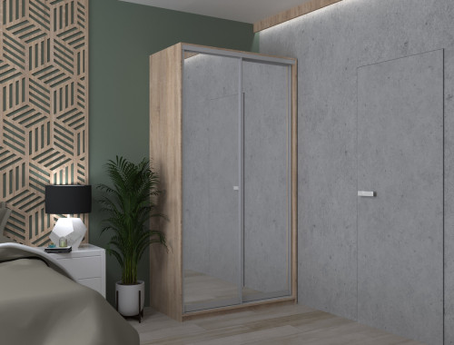 СІТІ ЛАЙТ Шафа-купе 2 Дзеркала ДОРОС (DOROS) 120x60x225