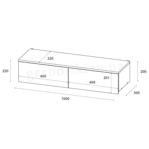 Фото комплекта меблів для спальні ЛУКАС / ЛЕВІЯ ДОРОС (DOROS) – схема туалетного столика