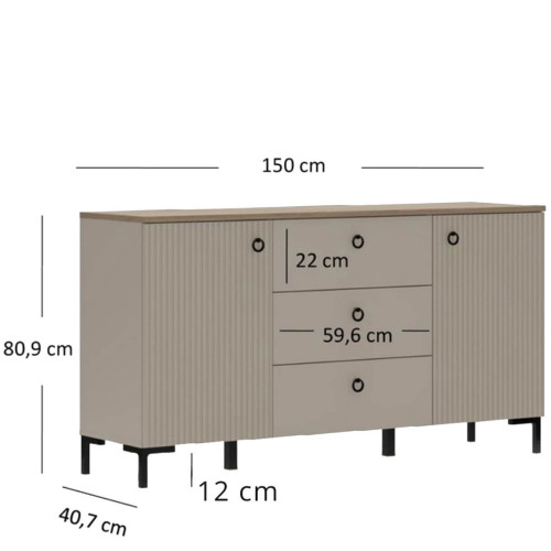 Фото комода DOMINICA 2D3S MEBELBOS – розміри