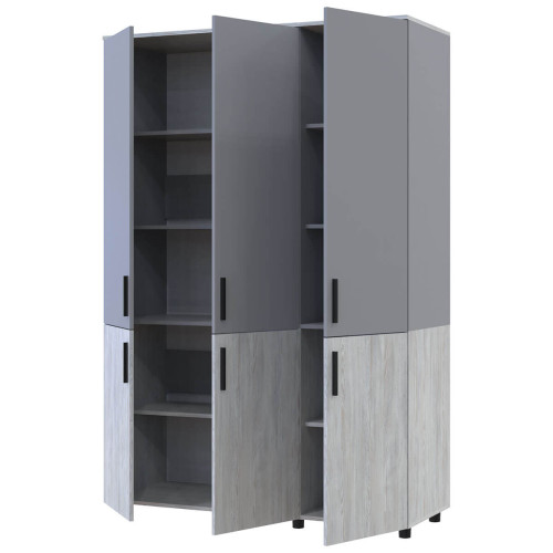 Фото шафи ТОРН 3 ДСП полиці ДОРОС (DOROS) сосна натті / сірий – наповнення