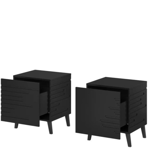 Фото комплекта из двух тумбочек NOVA CAMA MEBLE черный – наполнение