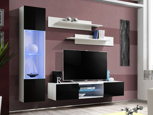 Фото гостиной FLY R3 WS ASM MEBLE белый / черный глянец