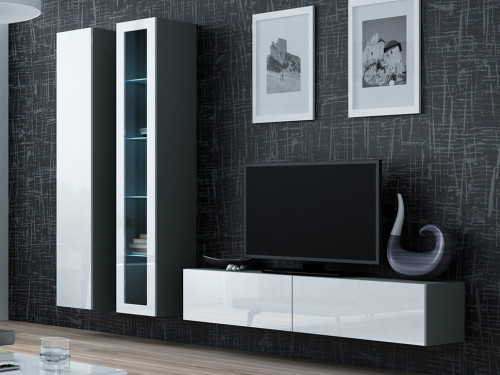 VIGO CAMA MEBLE Комплект 10 серый / белый глянец