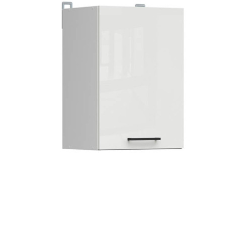 Фото навісної шафи JUNONA LINE G1D/50/57LP BRW крейдяний глянець – вигляд збоку