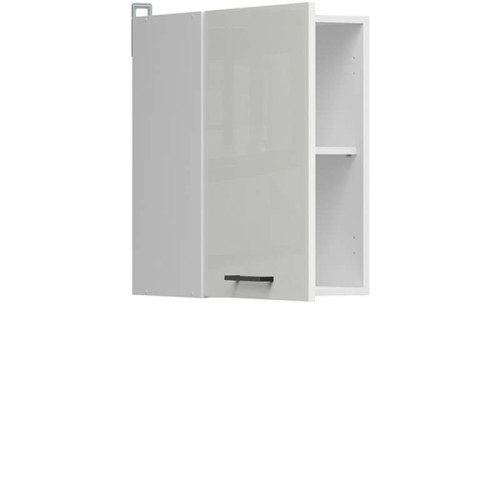 Фото навісної шафи JUNONA LINE G1D/50/57LP BRW крейдяний глянець з відкриванням вліво – наповнення