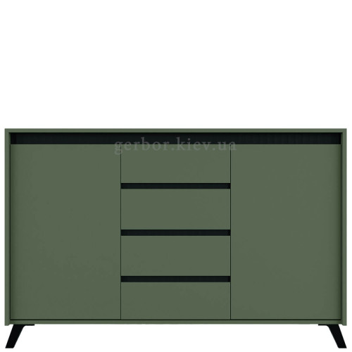 Фото комода ЛАУНДЖ KOM2D4S БРВ (ВМК) зелений димчастий / чорний