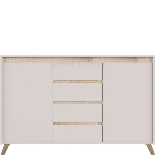 Фото комода ЛАУНДЖ KOM2D4S БРВ (ВМК) кашемір / дуб сонома