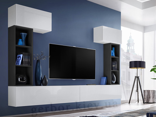 Фото гостиной BLOX II WS ASM MEBLE белый +черный / белый глянец