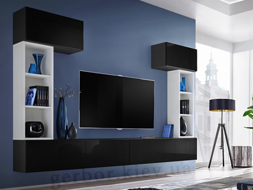 Фото гостиной BLOX II ZW ASM MEBLE черный + белый / черный глянец