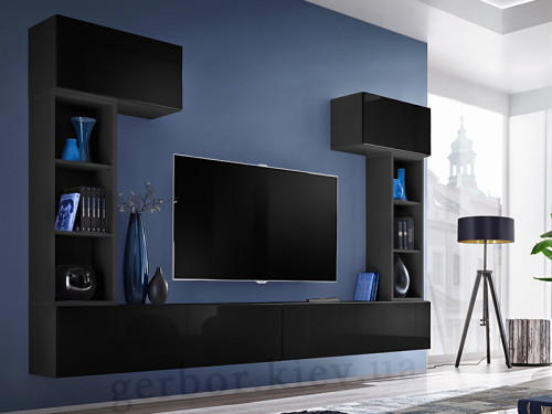 Фото гостиной BLOX II ZZ ASM MEBLE черный / черный глянец