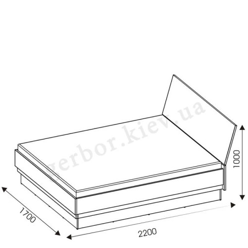 Фото кровати с подъемным механизмом YORK Y18/160 SP BOGFRAN – схема с размерами