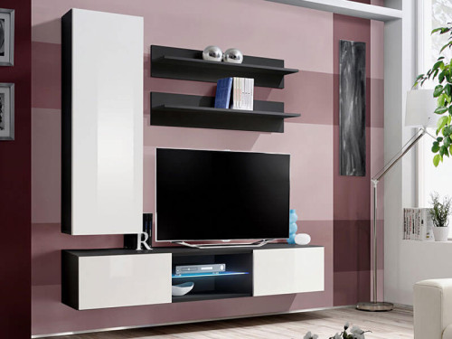 Фото гостиной FLY S1 ZW ASM MEBLE черный / белый глянец