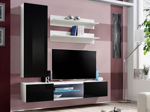 Фото гостиной FLY S1 WS ASM MEBLE белый / черный глянец