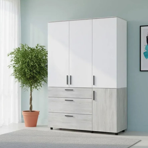 Фото шафи ТОРН 3 ДСП/3Ш штанга ДОРОС (DOROS) сосна натті / білий в інтер'єрі