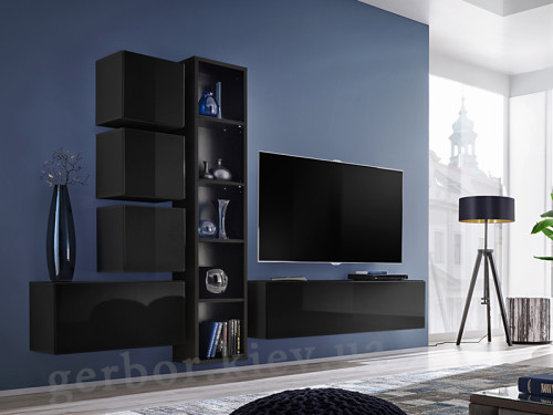 Фото гостиной BLOX III WW ASM MEBLE черный / черный глянец