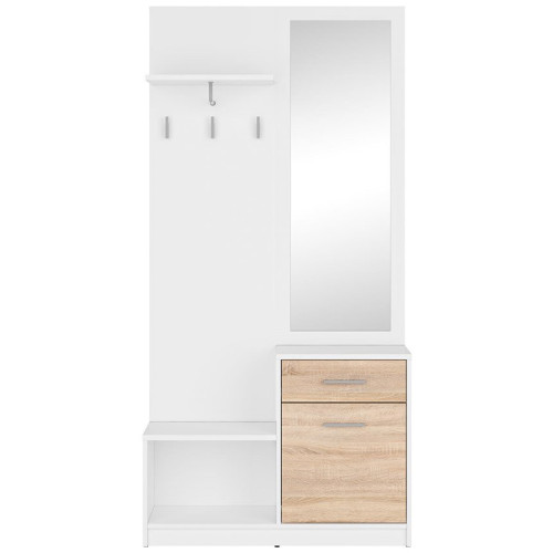 Фото прихожей NEPO PLUS PPK BRW белый / дуб сонома - вид спереди