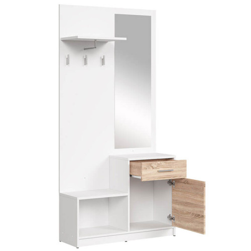 Фото прихожей NEPO PLUS PPK BRW белый / дуб сонома – наполнение