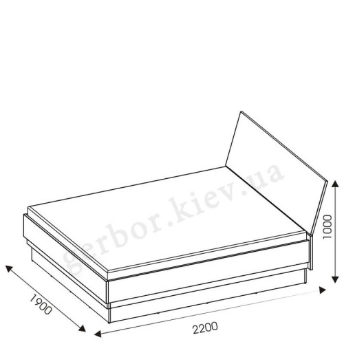 Фото кровати с подъемным механизмом YORK Y18/180 SP BOGFRAN – схема с размерами