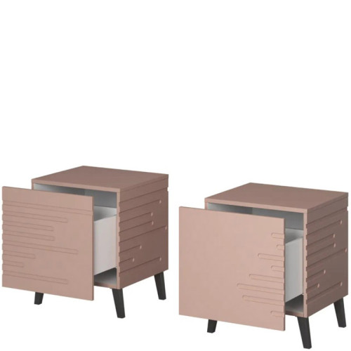 Фото комплекта из двух тумбочек NOVA CAMA MEBLE розовый – наполнение