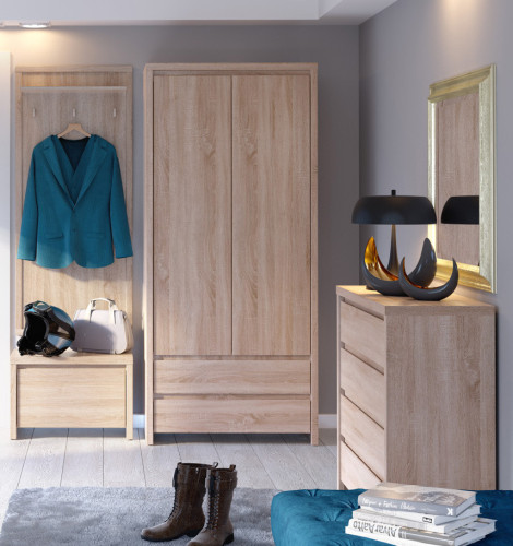 Фото шафи КАСПІАН сонома SZF2D2S БРВ ВМК в інтер'єрі передпокою