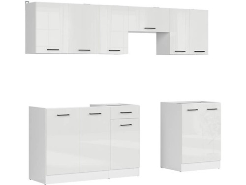 Фото кухні JUNONA LINE 240 BBL BRW крейдяний глянець (без стільниці) – вигляд збоку