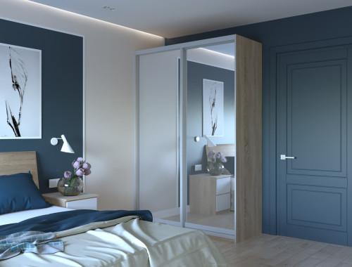 СІТІ ЛАЙТ Шафа-купе 2 Дзеркала ДОРОС (DOROS) 150x45x225